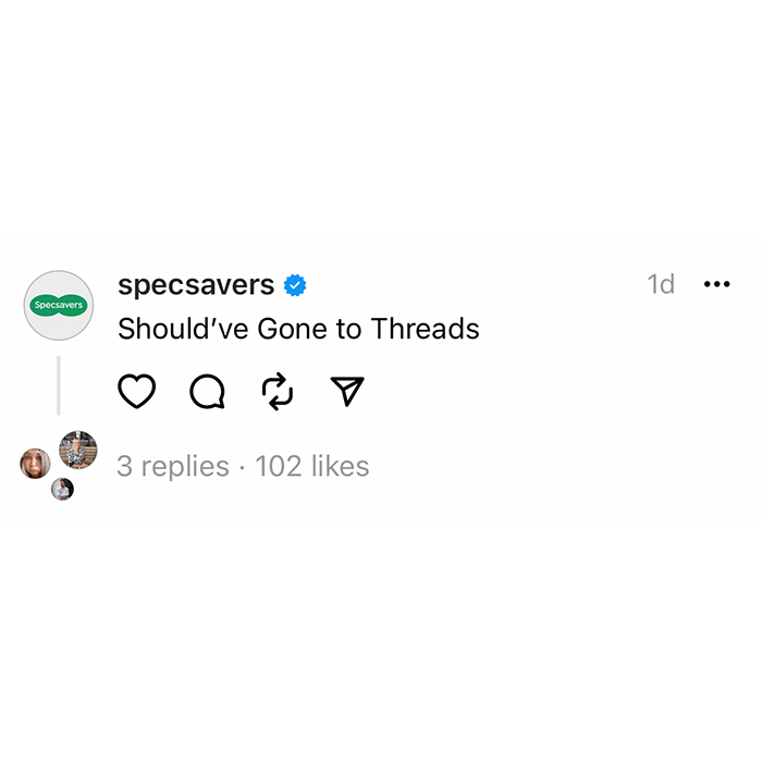 specsavers thread 'should've gone to threads'